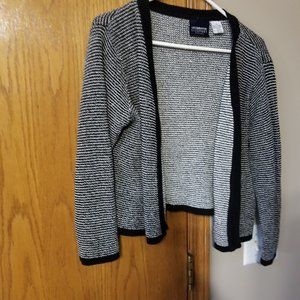 🛍️❤️ Liz Claiborne Lizsport BW Grandmacore Open Front  Cardigan 🛍️❤️ Size SP